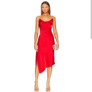 NWT!! Alice + Olivia Assymetricsl Red Dress.